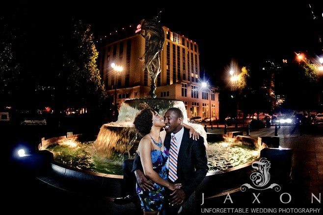 The Fountain next to Nashville Symphony Center Engagement pictures