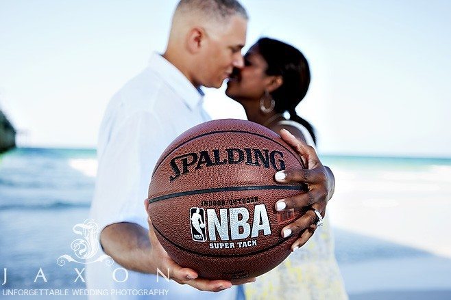 Basketball Beach Engagement Pictures