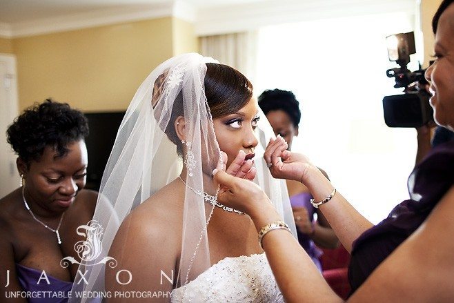 Final touch just before her wedding