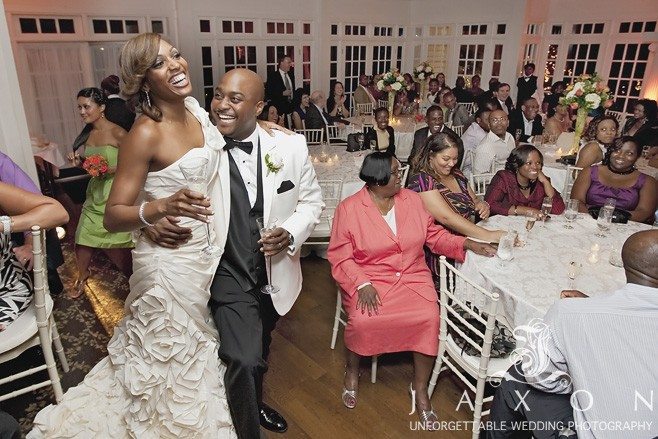 Newly weds toast in the Ballroom | Flint Hill Wedding 