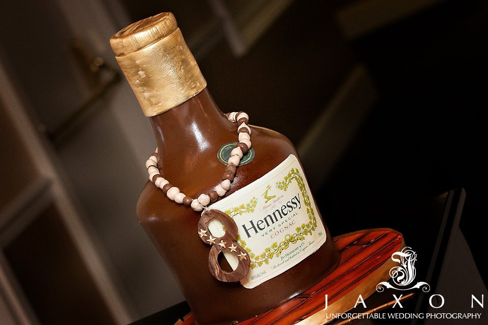 Hennessy cognac bottle shaped grooms cake in dark chocolate, Perfect Wedding Cake