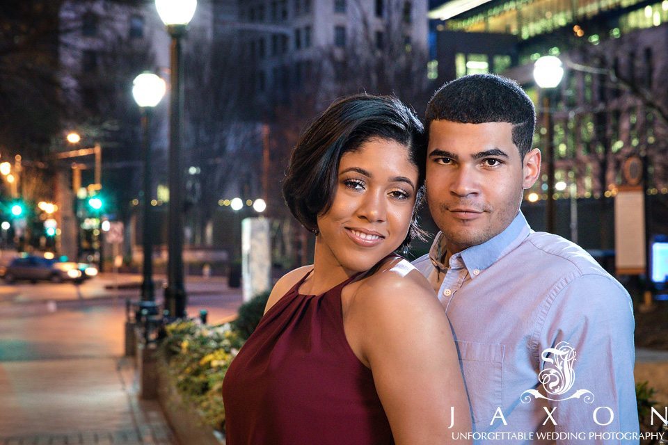 Woodruff Park night time engagement session