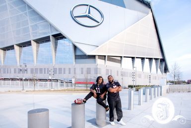 Falcon Fans at Mercedes Benz Stadium in Atlanta